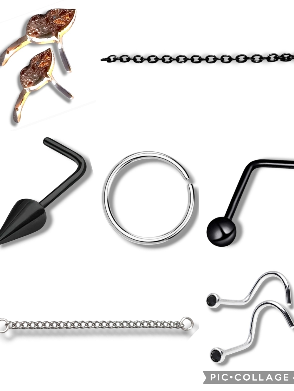 NWT Unique Variety Bundle of 9 Rare Nose Jewelry Items